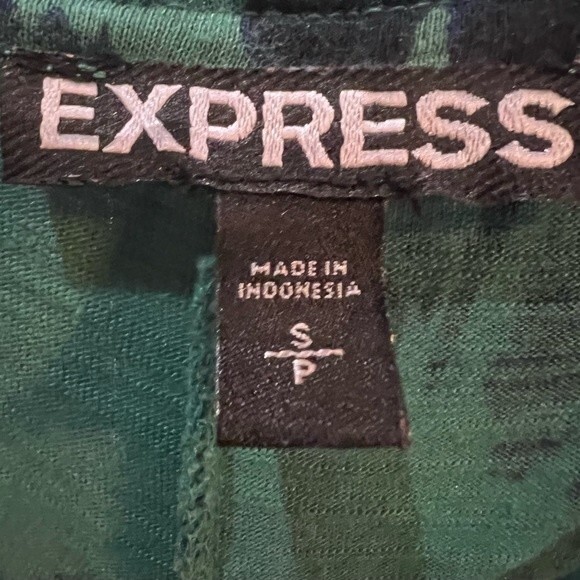 Express green and navy abstract bodycon dress size small - Picture 4 of 5